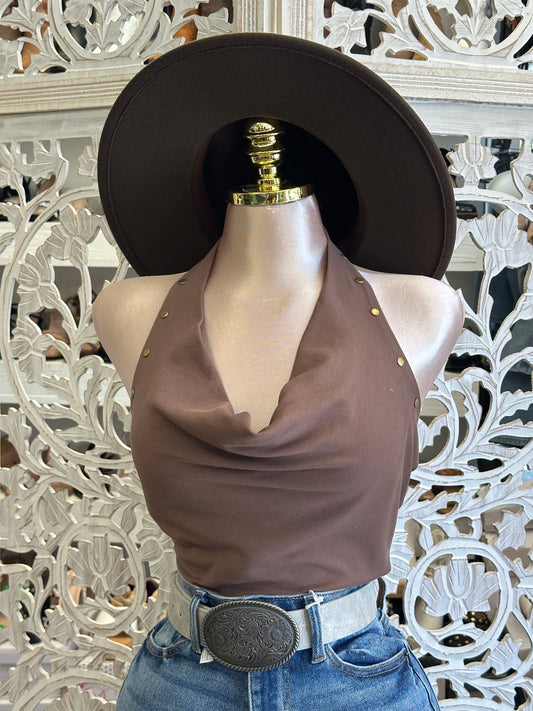 Studded Halter Blouse