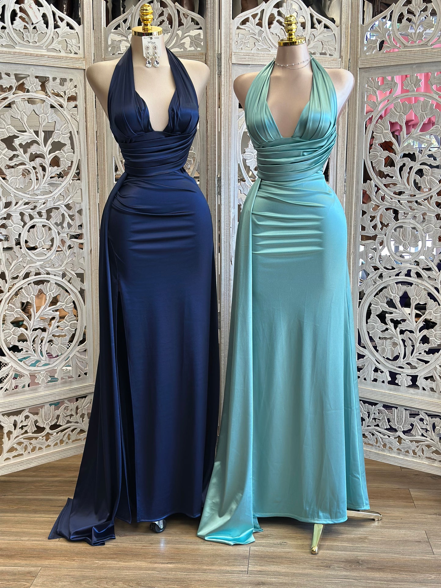 Silky Mermaid Wrapped Gown- Estira , Stretchy