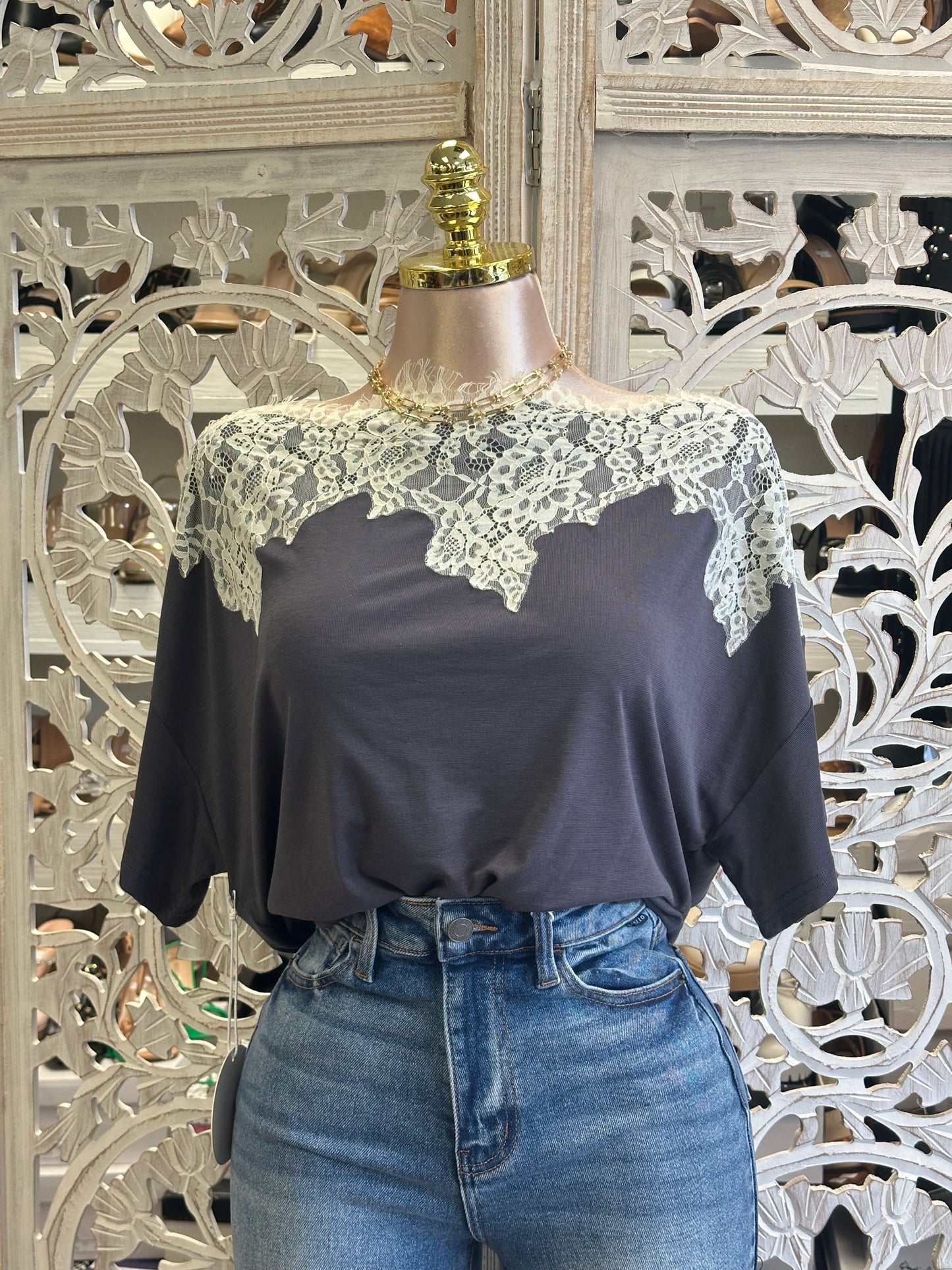Sweet Romance Lace-Trim Top