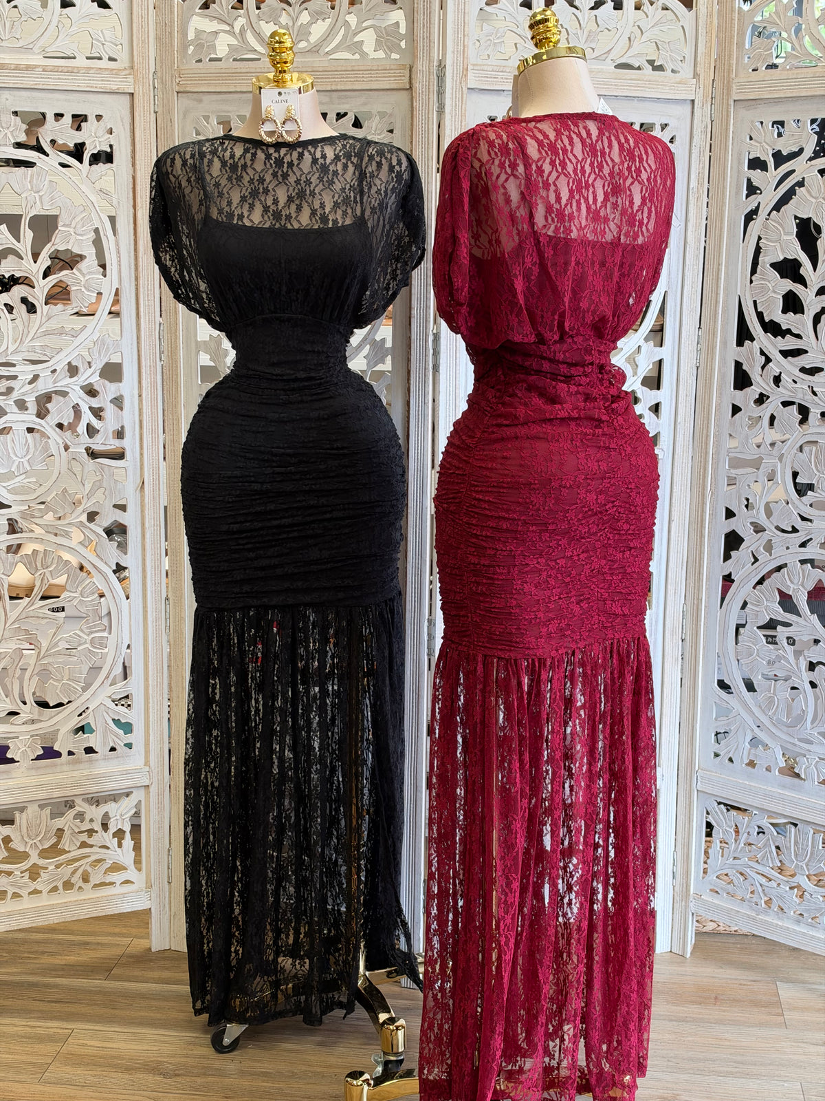 Garnet Opulence Gown- Estira , Stretchy