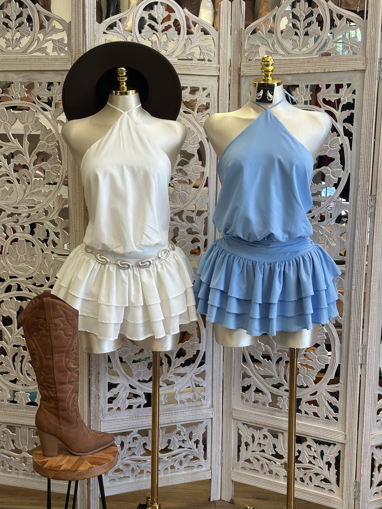 Halter Mini Dress- Estira, Stretchy