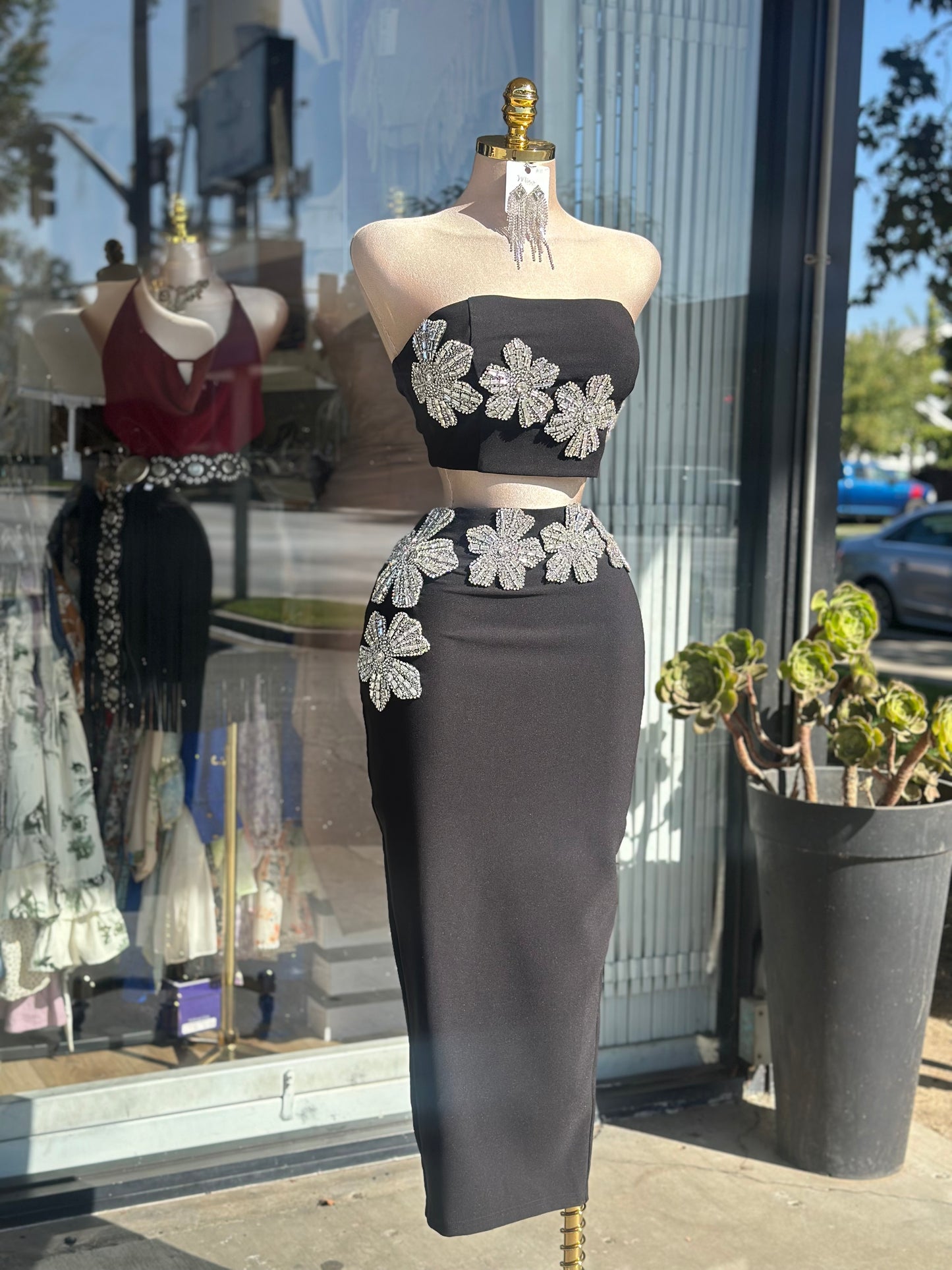 Silver Rhinestone Set- Estira,Stretchy