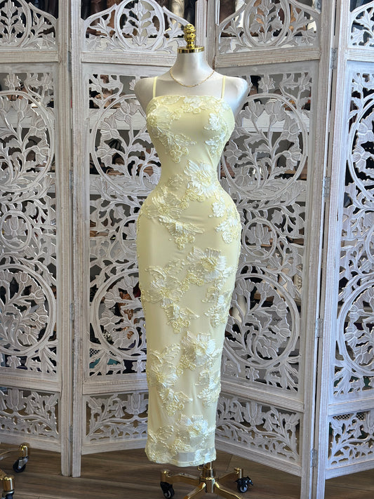 Butter Floral Midi Dress- Stretchy, Estira