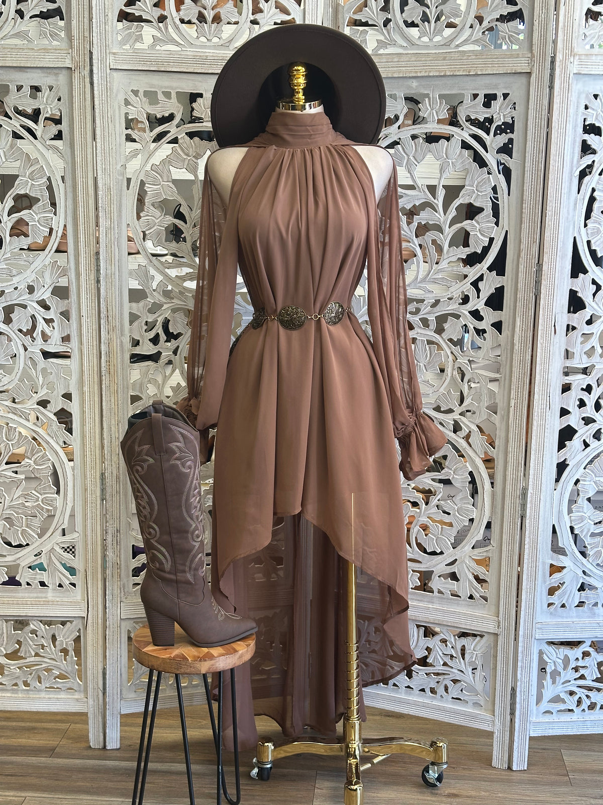 Ravello Cascade Dress- Estira , Stretchy