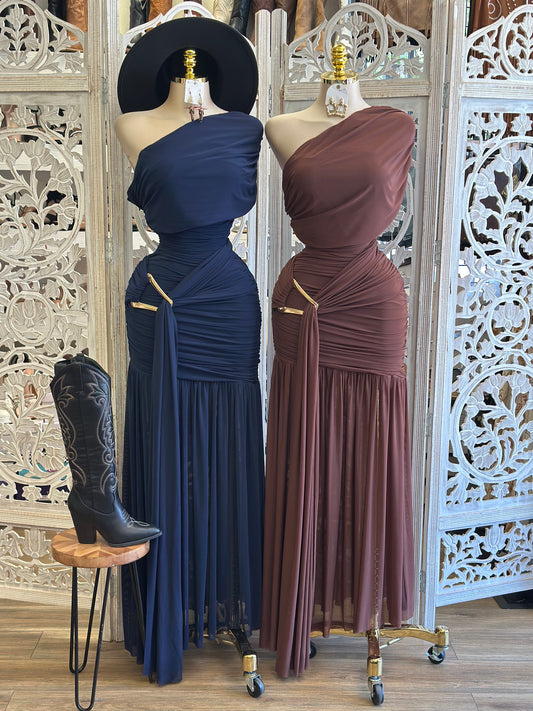 Austin After Dark Ruched Dress-Estira , Stretchy