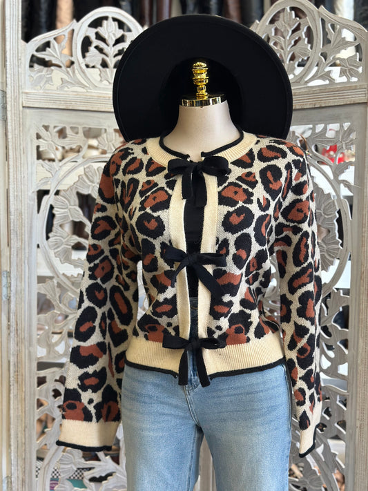 Ribbon Cheetah Sweater