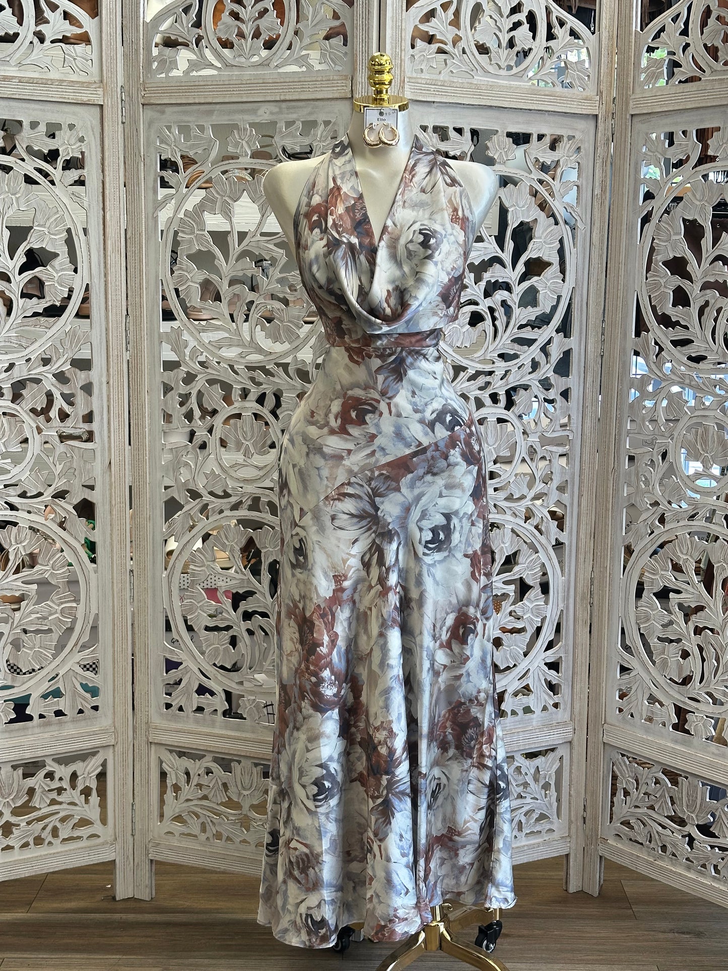 Floral Sketch Maxi Dress - No Estira , Not Stretchy
