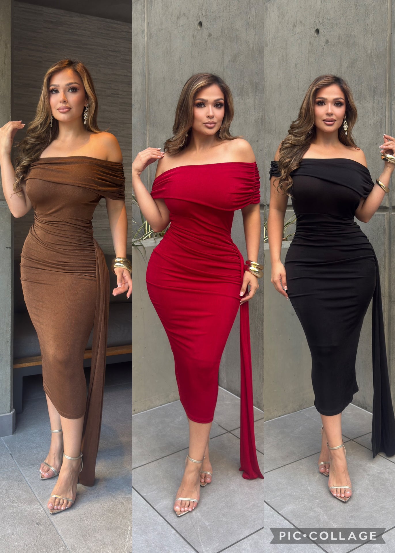 Off Shoulder Tailed Dress-Estira Stretchy