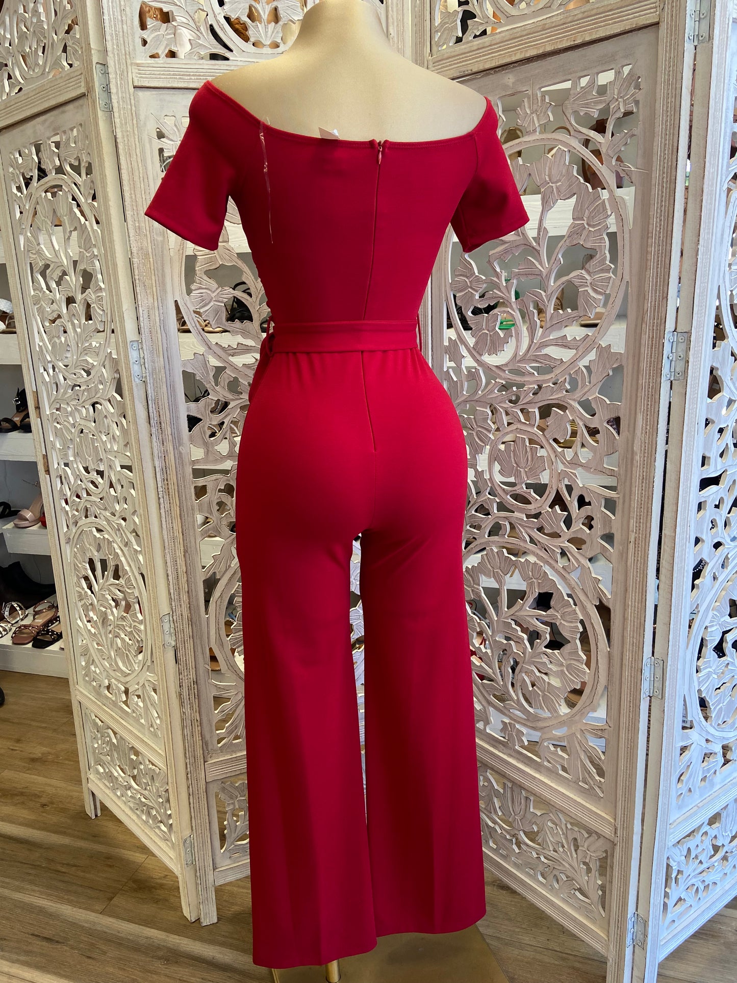 Burgundy Cross Front Tied Jumpsuit