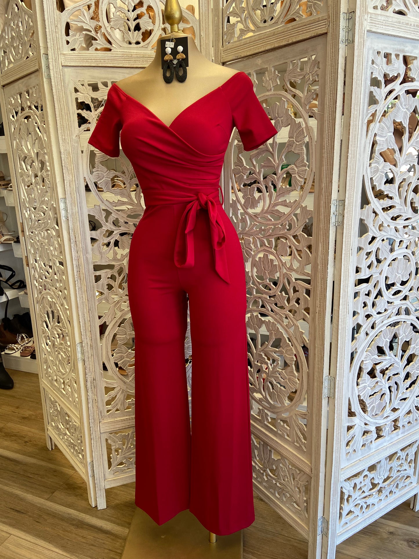 Burgundy Cross Front Tied Jumpsuit