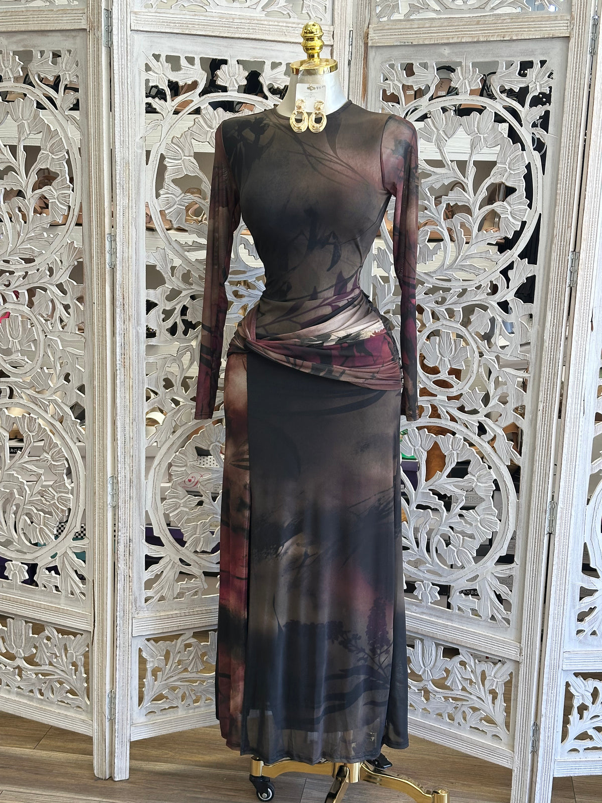 Midnight Gallery Dress- Estira, Stretchy