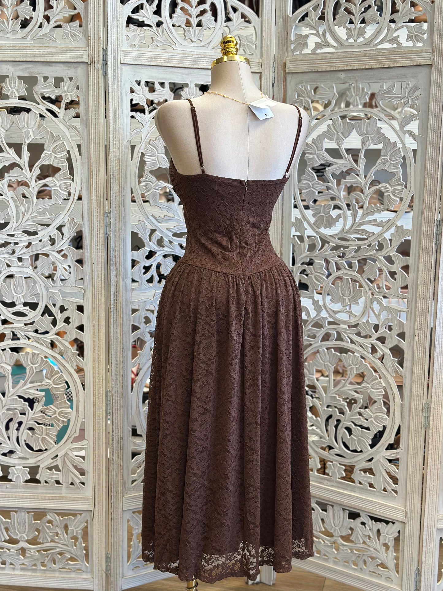 Espresso Brown Cami Midi Dress - Estira, Stretchy