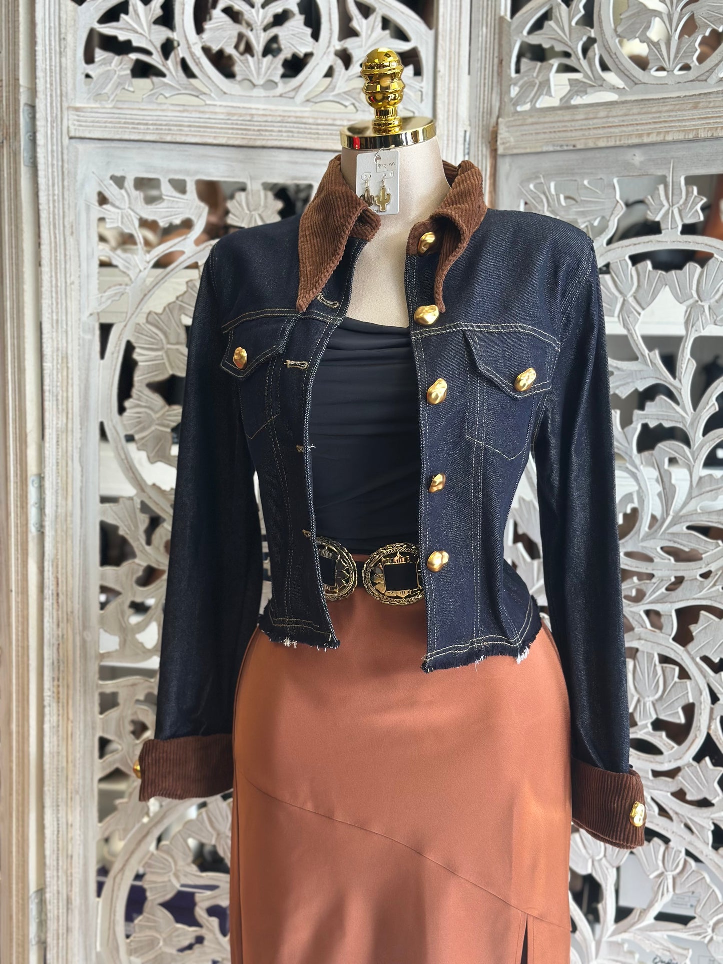 Fitted Jean Corduroy Jacket- Not Stretchy, No Estira