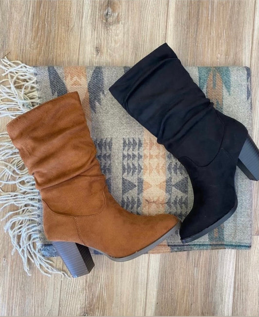 Suede Slouchy Booties