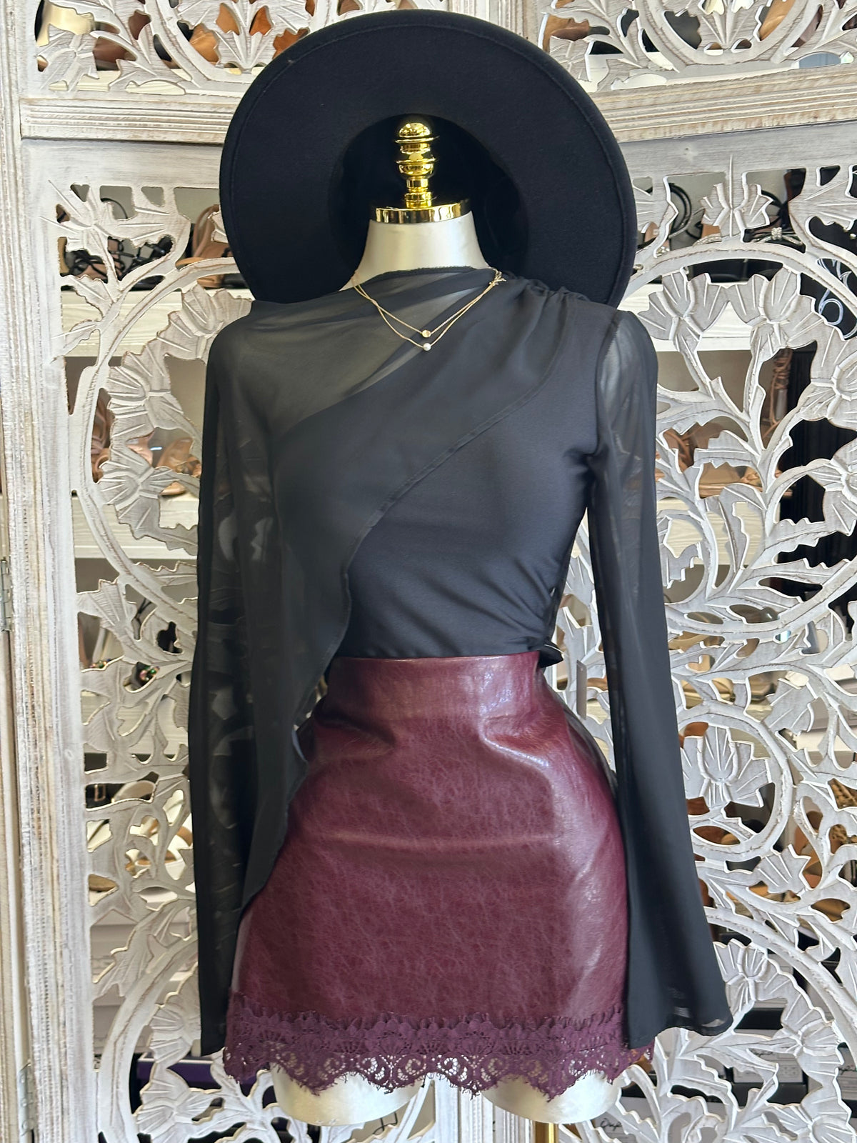 Noir Eclipse Blouse- Stretchy
