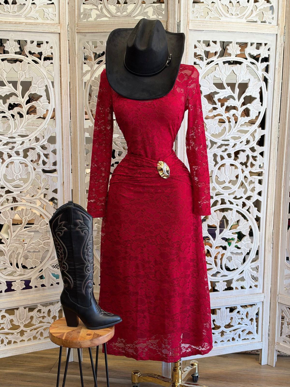 Carmine Palais Midi Dress- Estira , Stretchy