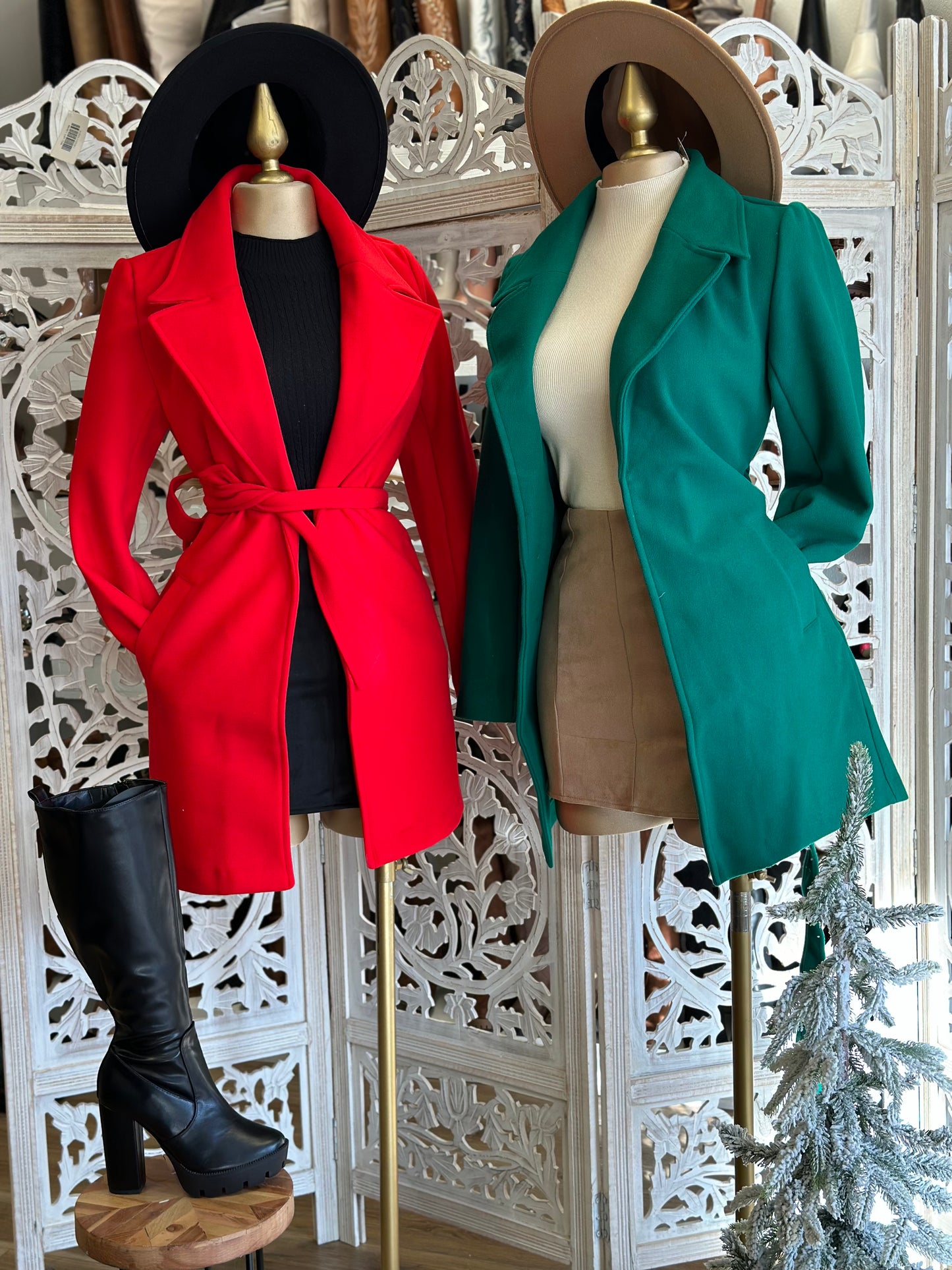 Coat with Pockets and Bow