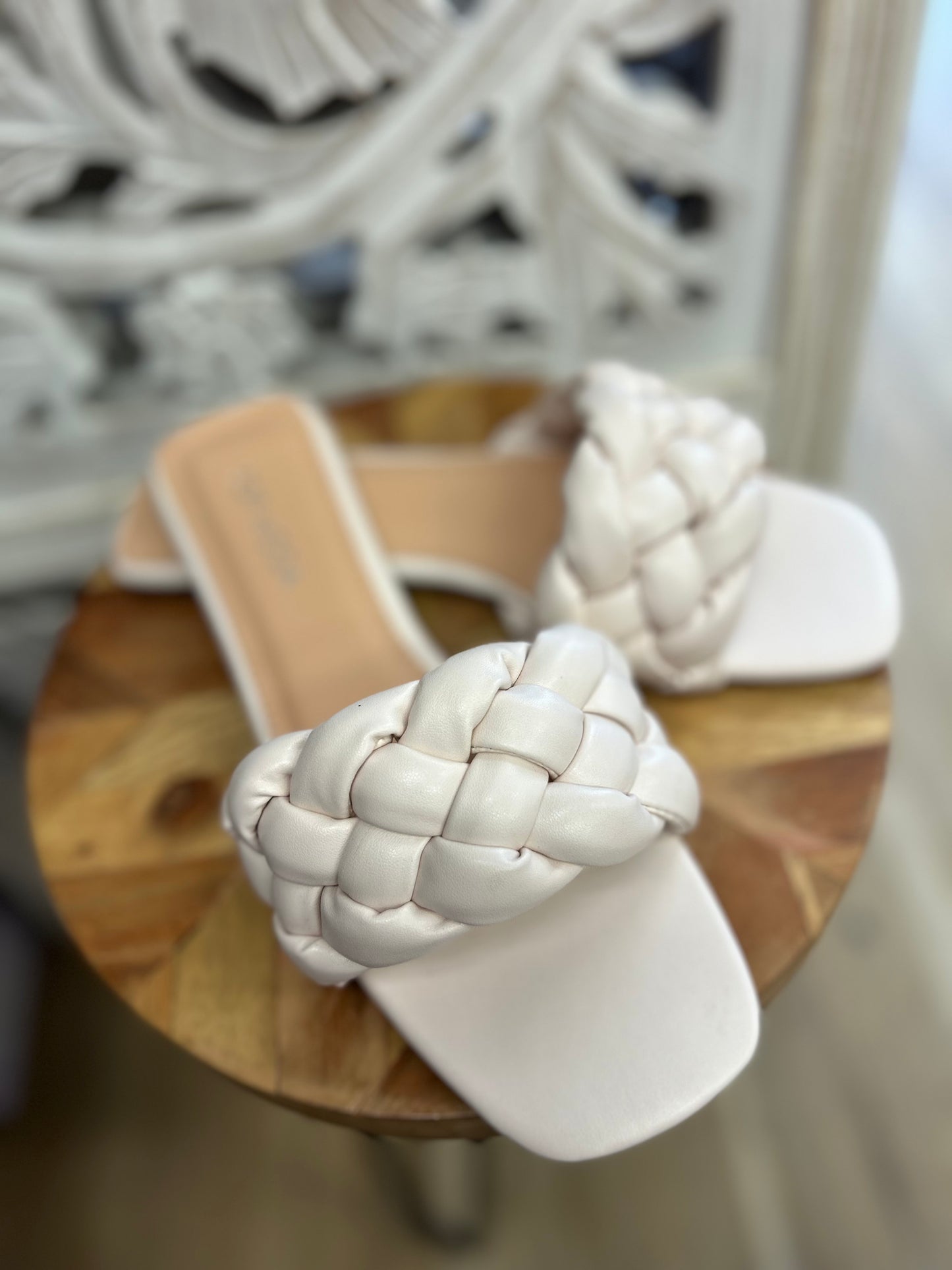 Ivory Braided Sandals