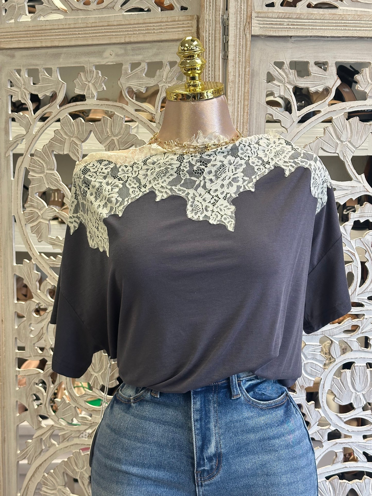 Sweet Romance Lace-Trim Top