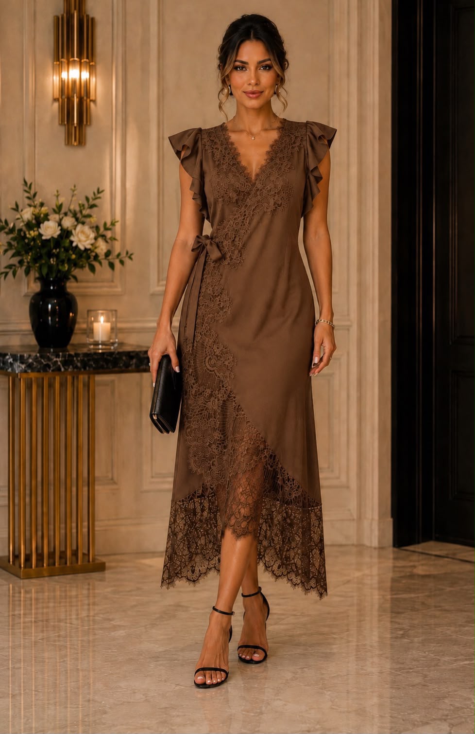 Doll Lace Detail Dress- Not Stretchy, No Estira