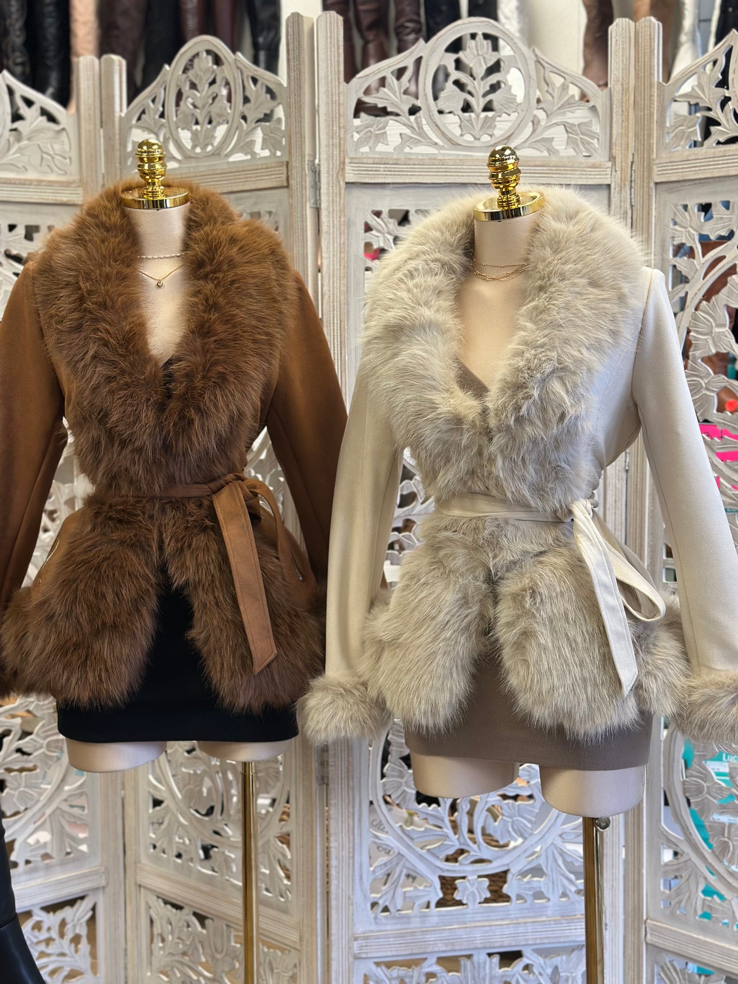 Furry Suede Fashion Coat