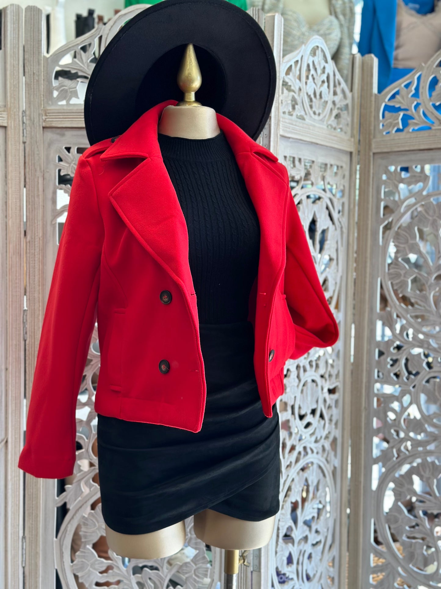 Red Cropped Coat