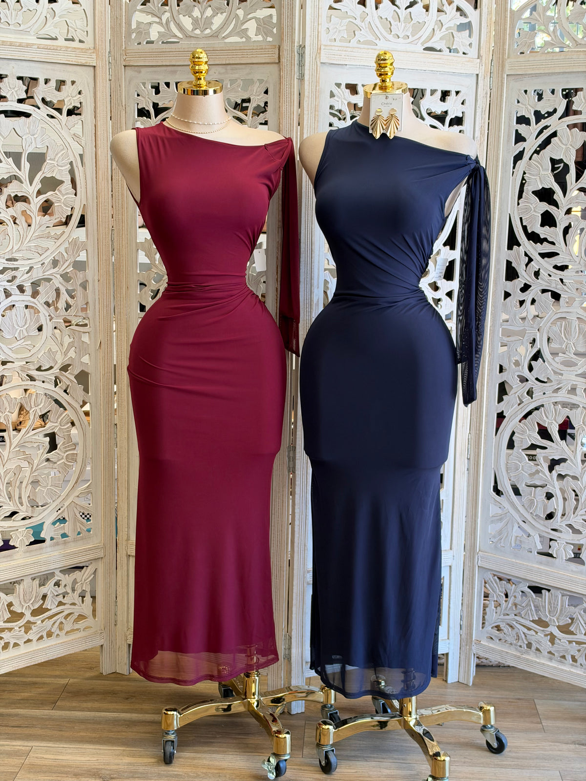 Velvet-Wine Solace Dress- Estira , Stretchy