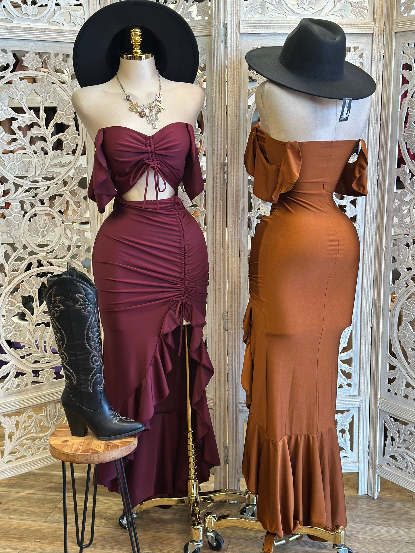 Ruched Cutout Midi Dress- Stretchy, Estira