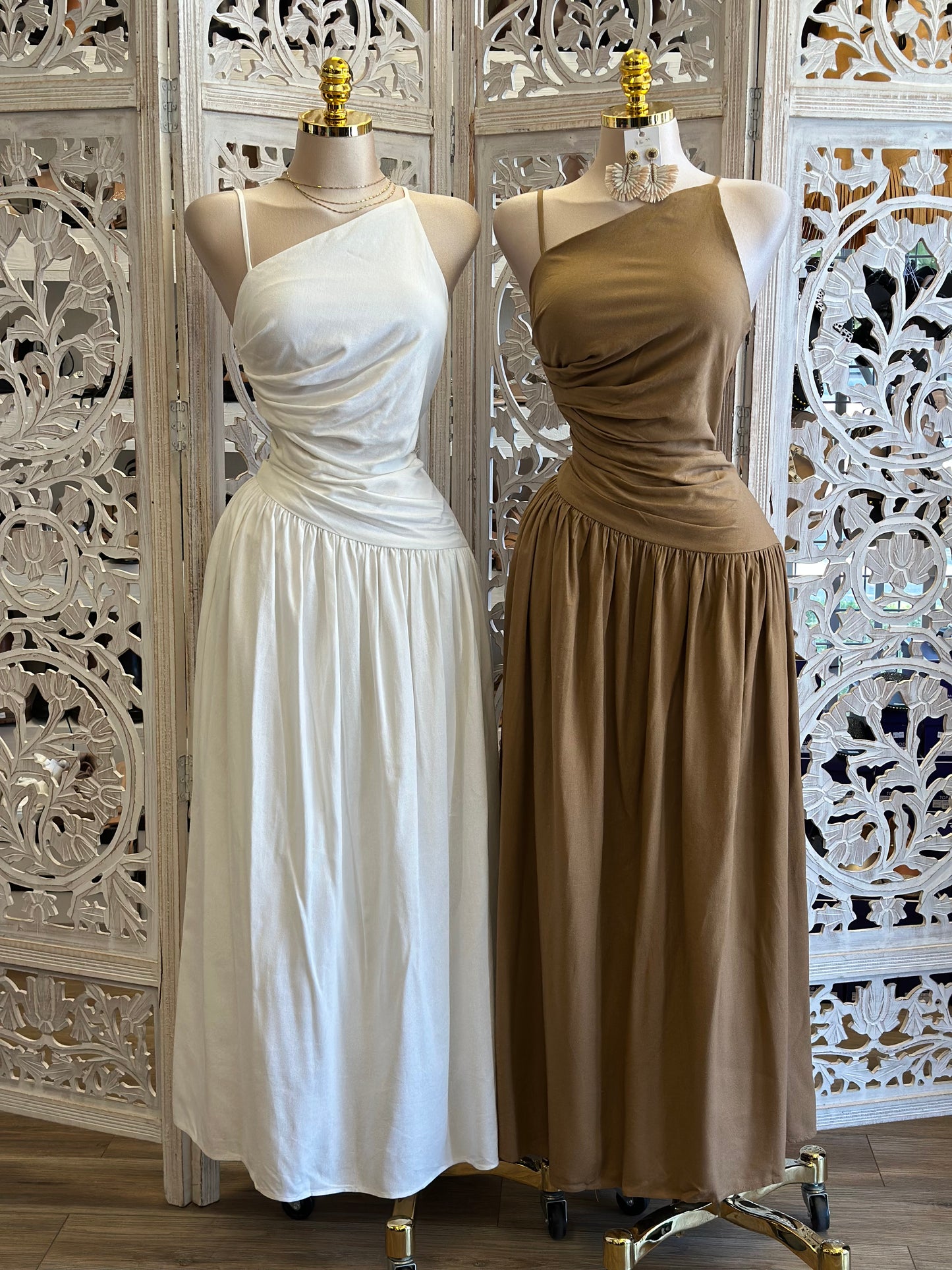 Asymmetrical Cmi Maxi Dress- Not Stretchy, No Estira