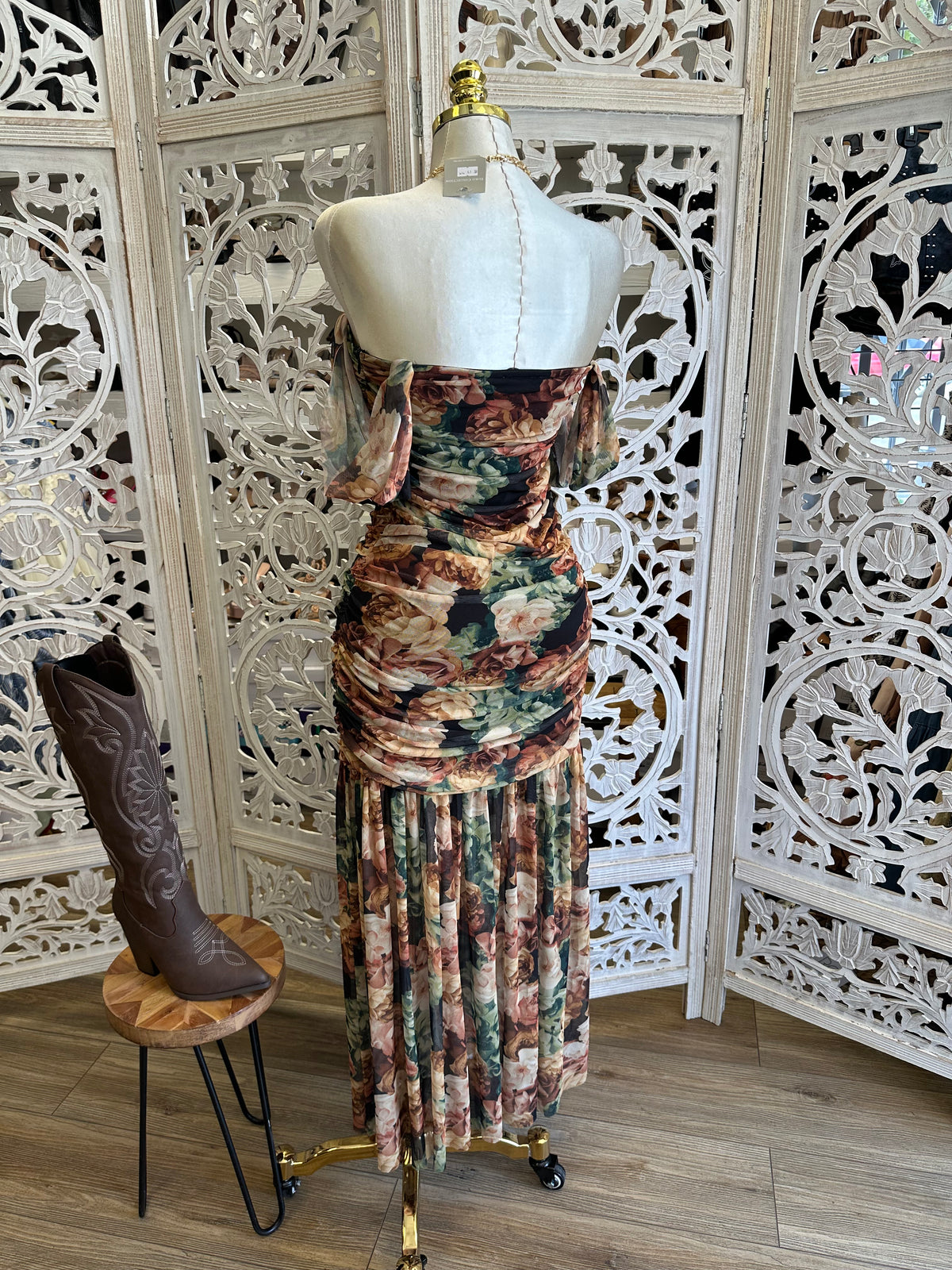 Painted Canyon Floral Dress- Estira, Stretchy