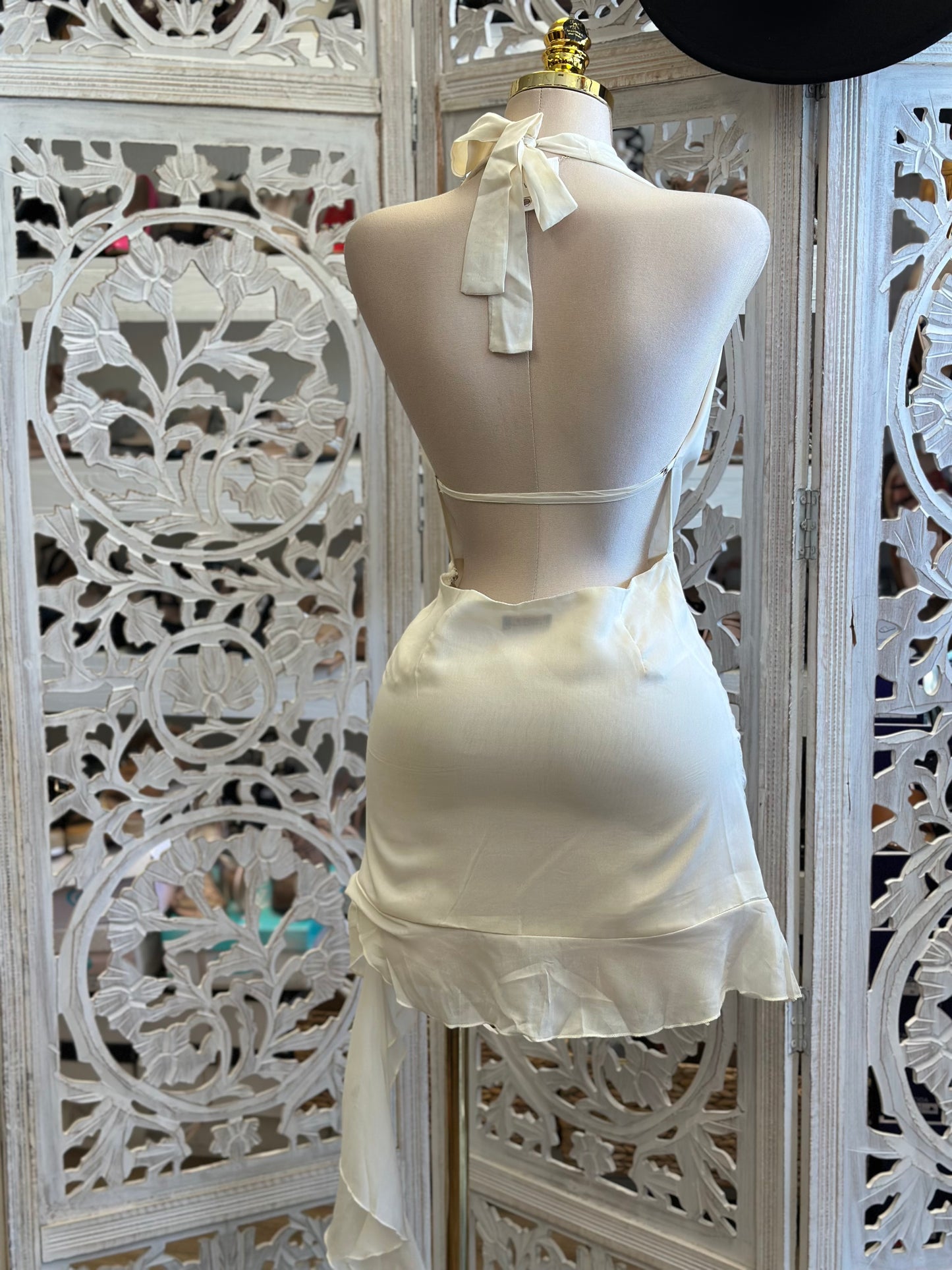 Katee Mini Ruffle Tail Dress- No Estira, Not Stretchy