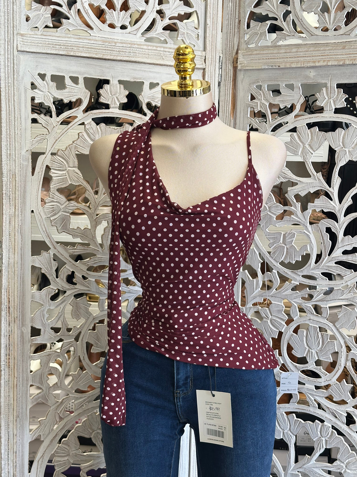 Riviera Dot Camisole- Stretchy