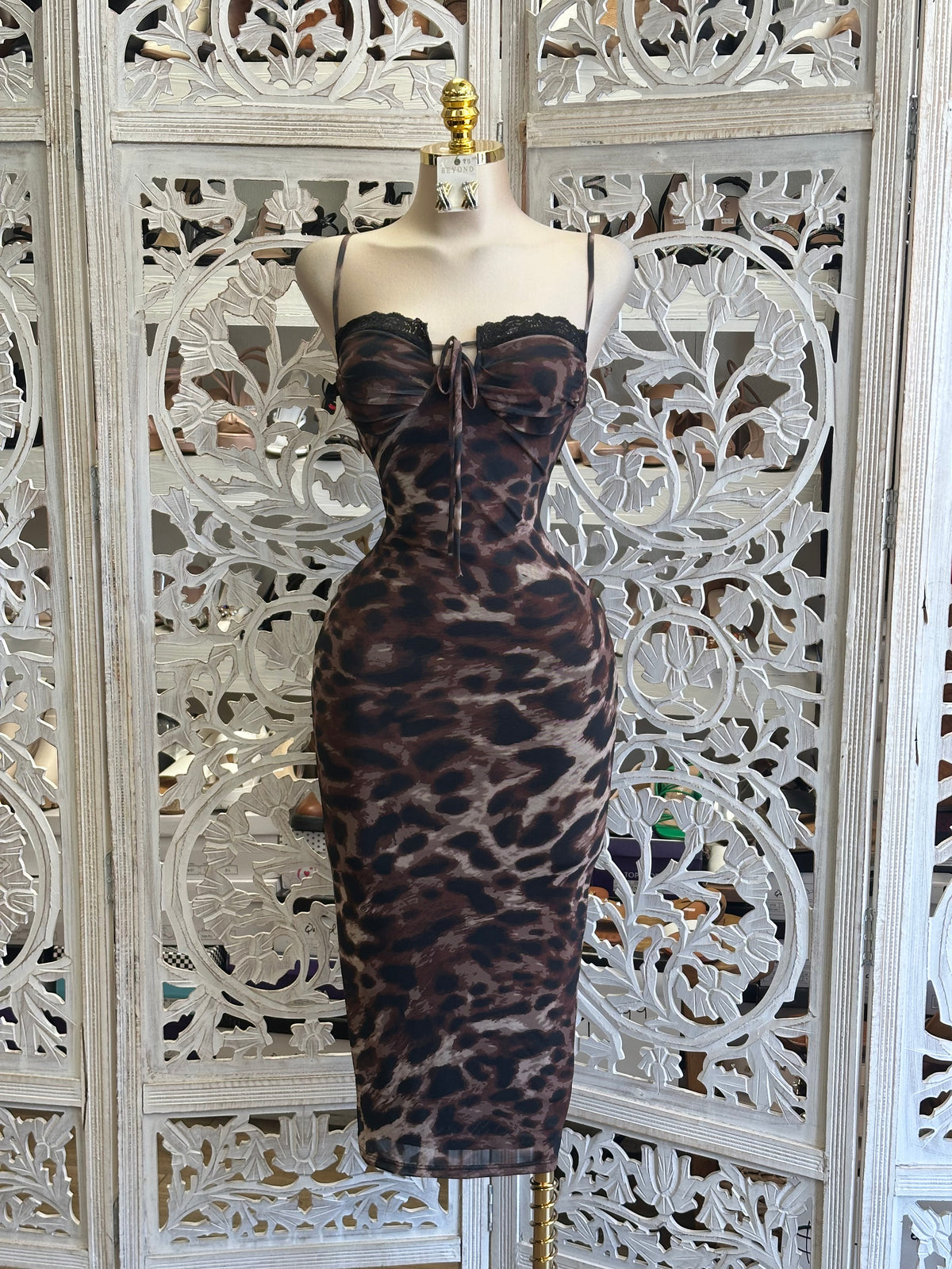 Nexus Leopard Midi Dress- Estira , Stretchy