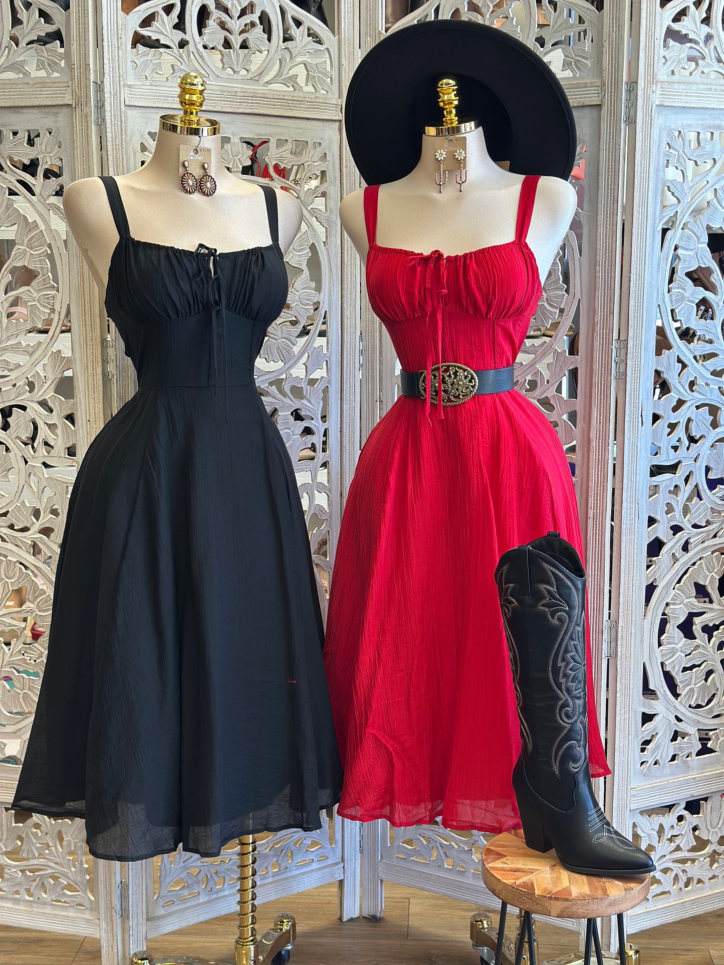 Ruched Bust Mid Dress - Estira, Stretchy