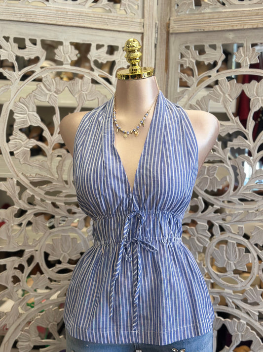 Striped Cinched Blouse