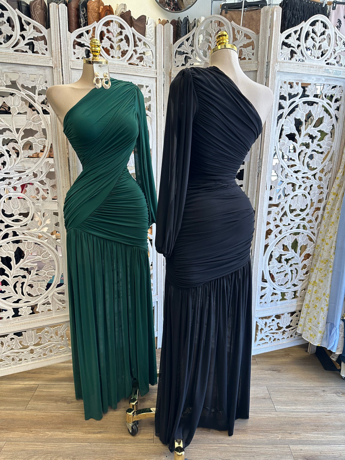 Malachite Gown- Estira, Stretchy