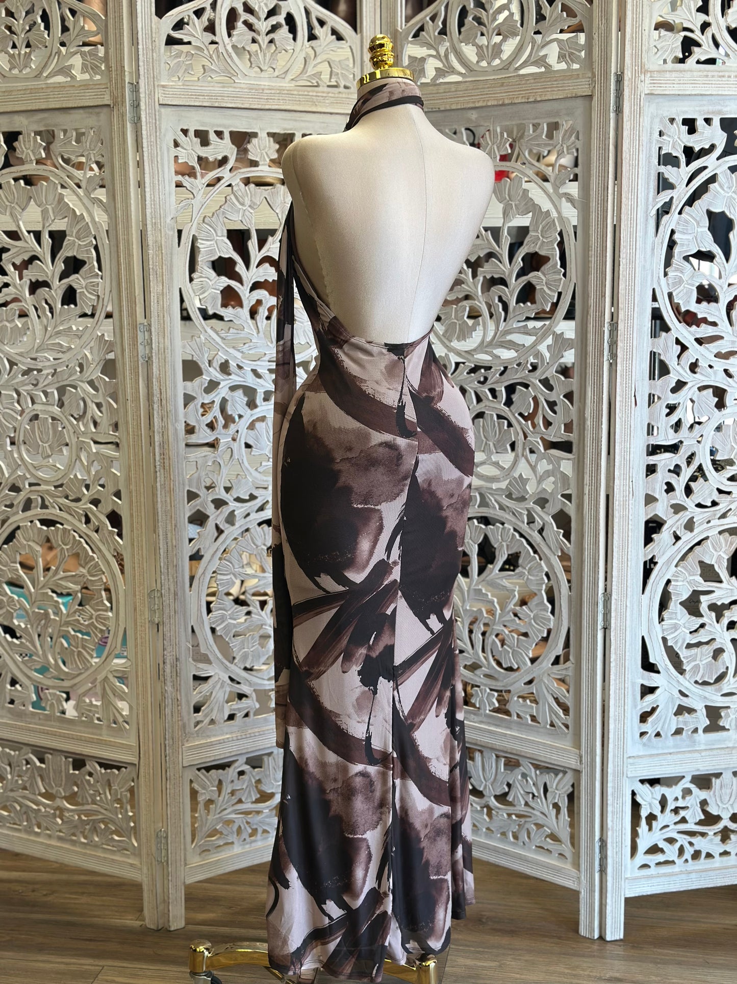 Light Mauve Brushed Maxi Dress- Stretchy,Estira