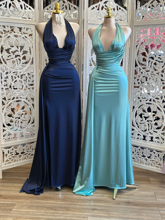 Silky Mermaid Wrapped Gown- Estira , Stretchy