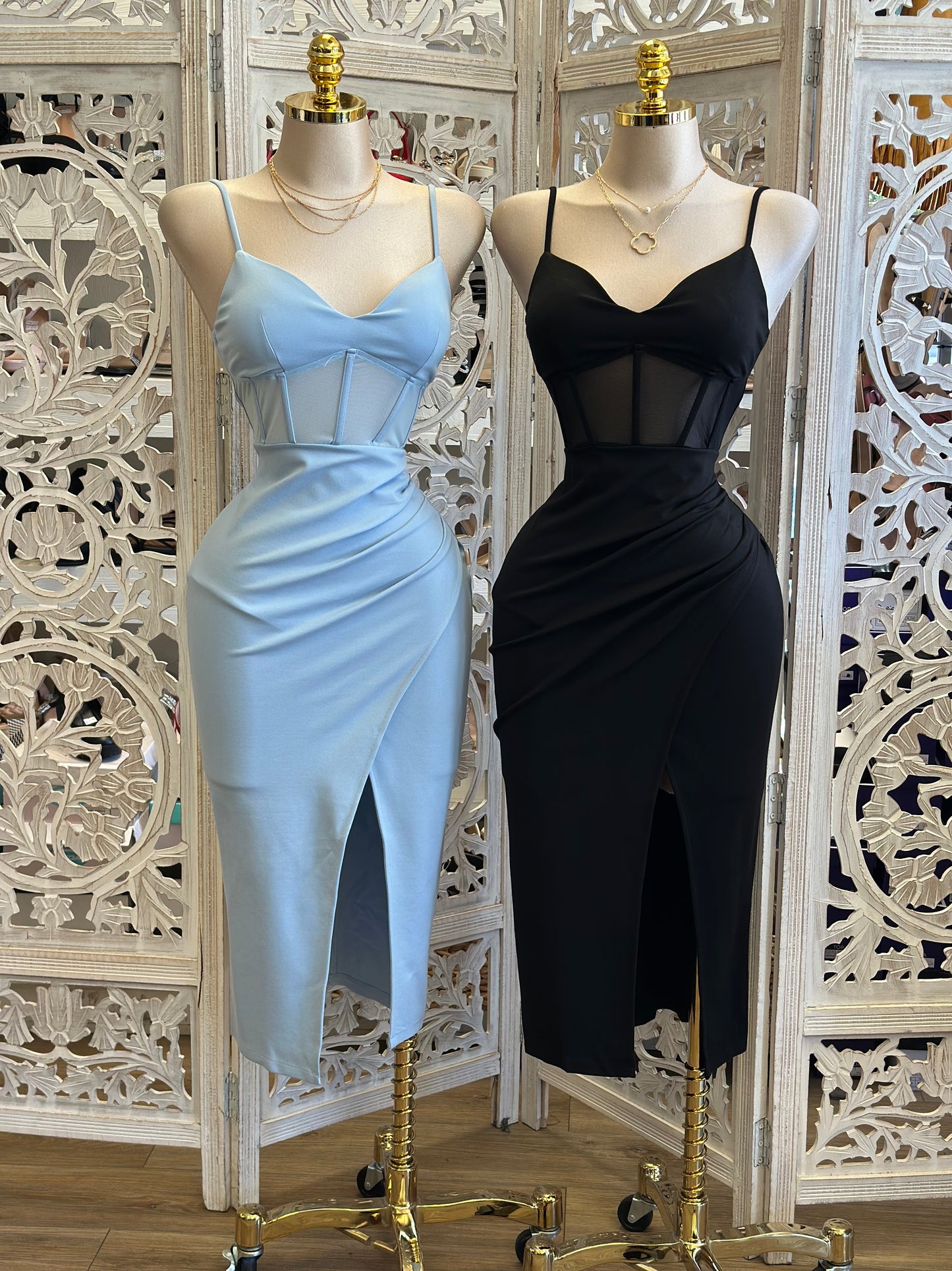 Mesh Cami Wrapped Dress - Estira, Stretchy