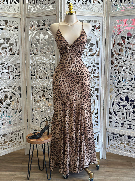 Cheetah Maxi Cami Dress - Estira, Stretchy