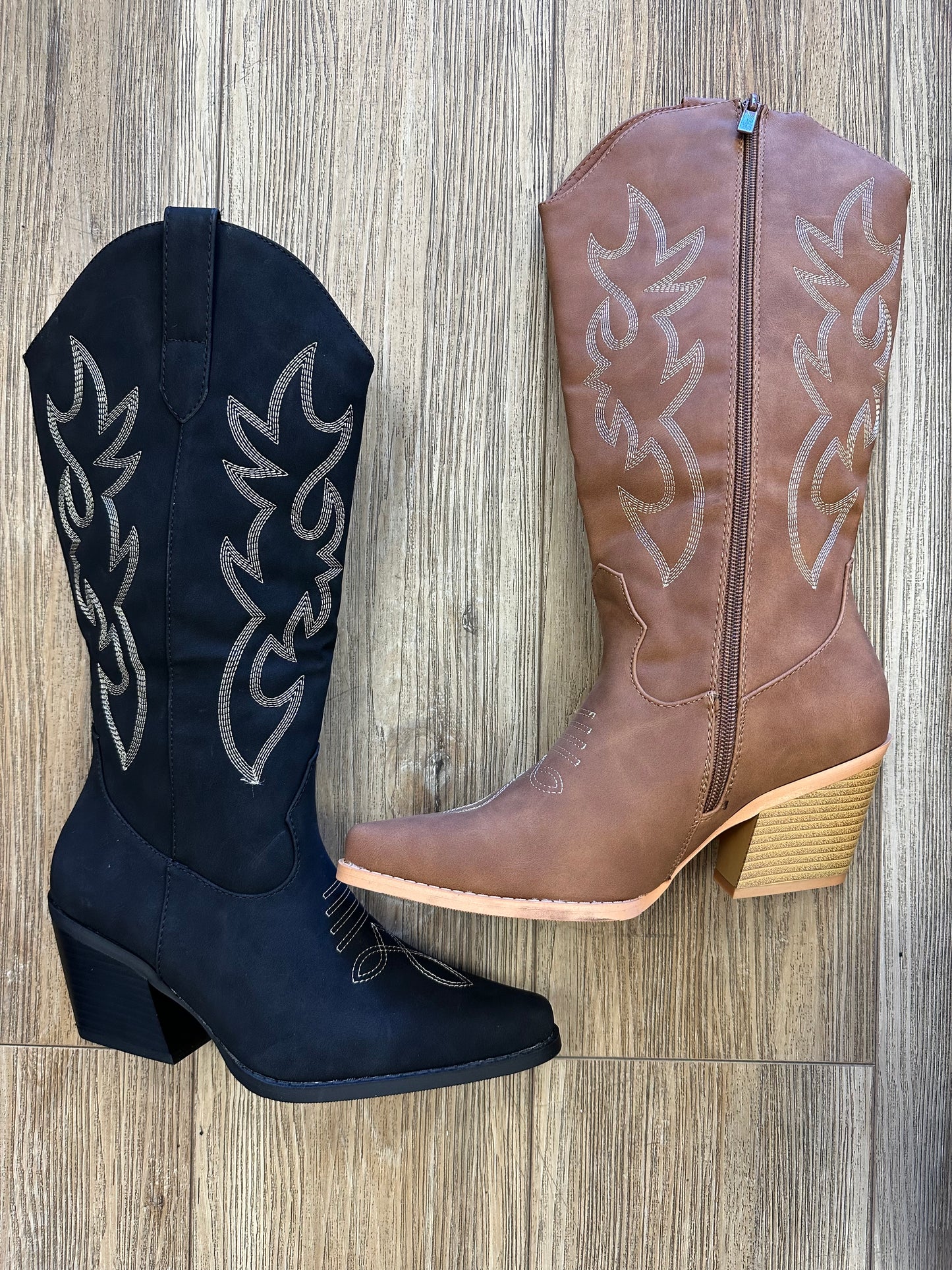 Mid Length Western Embroidered Boots