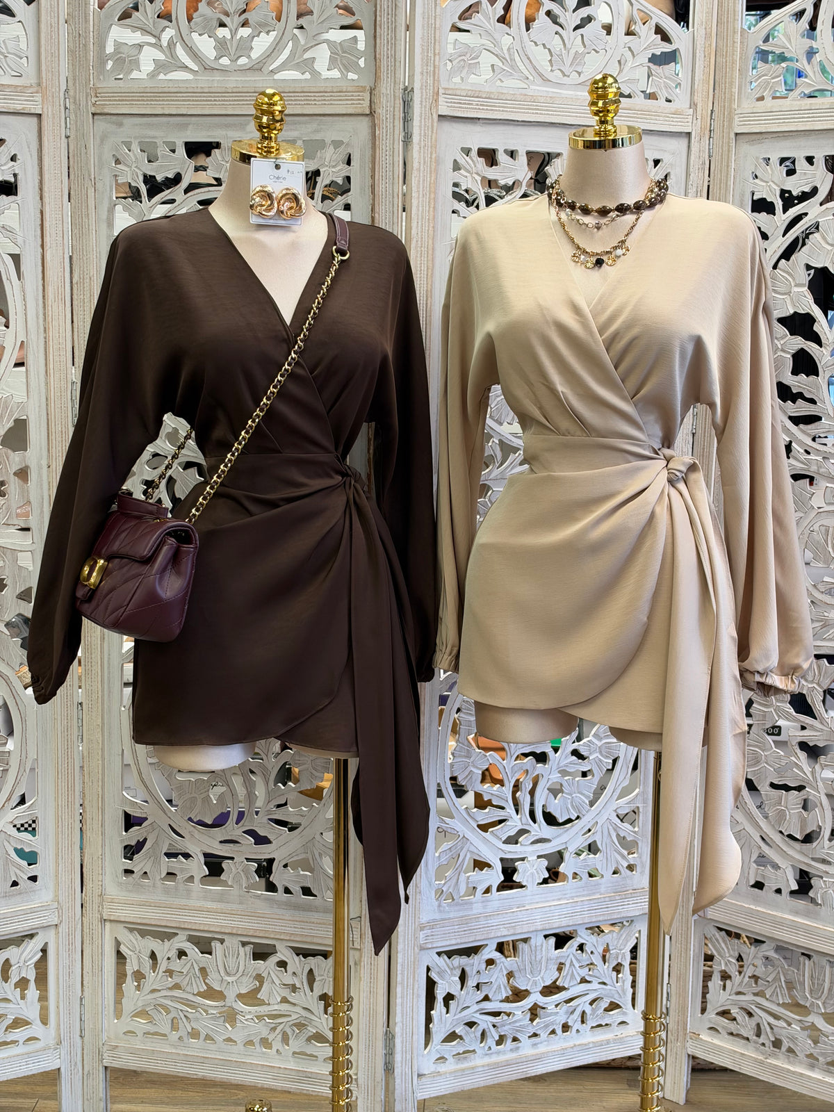 Laurent Wrap Dress  - Slightly Stretchy, Estira Poco