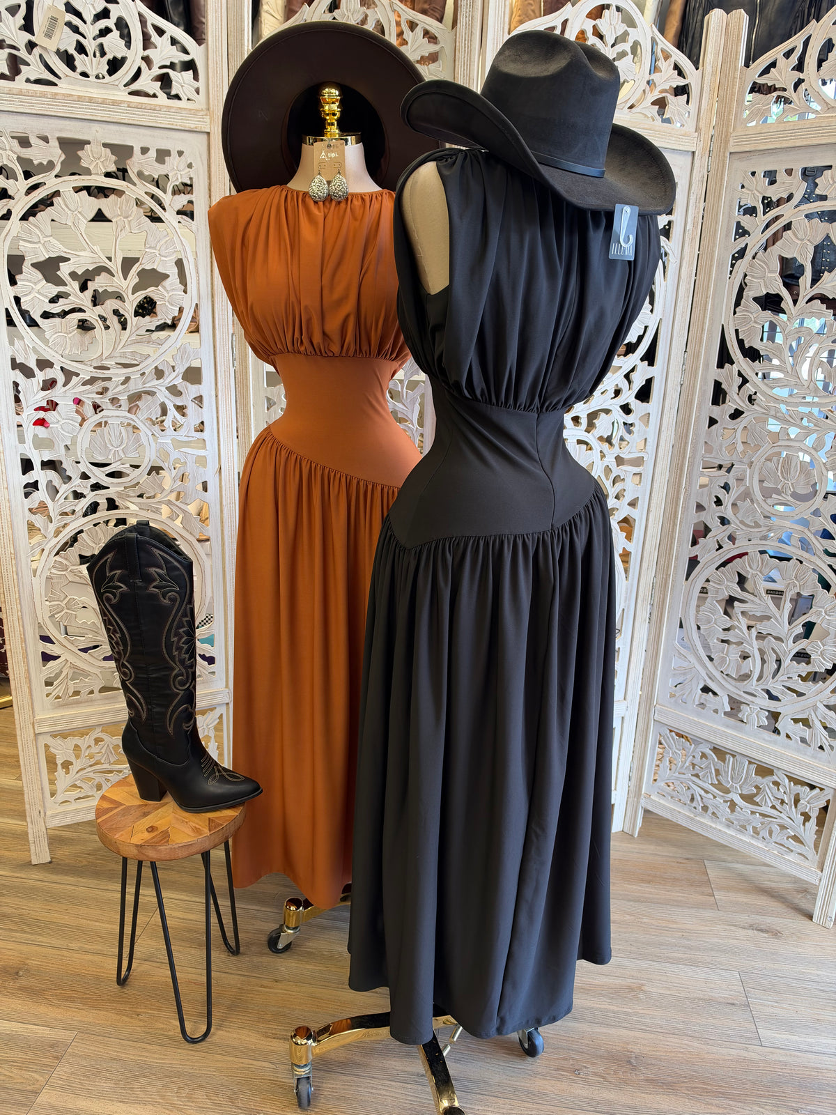 Maison Contour Maxi Dress- Estira , Stretchy