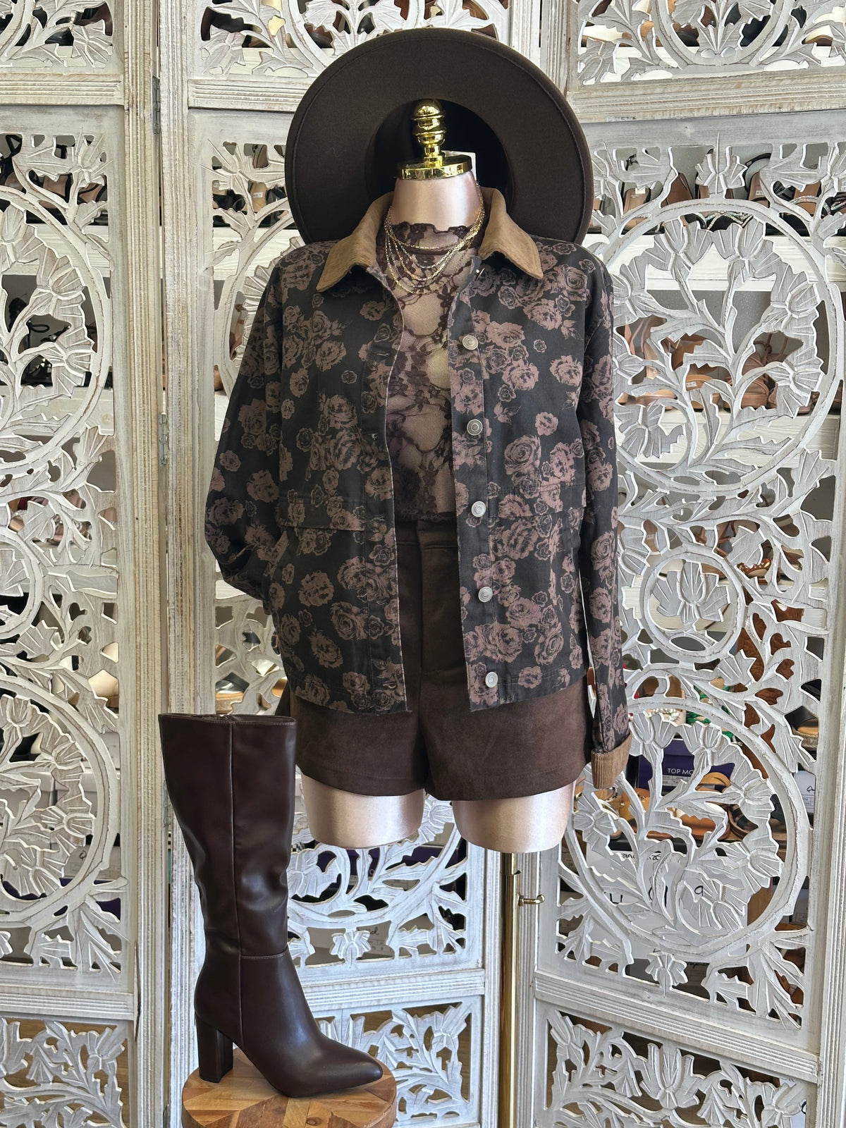 Clarinda Corduroy-Collar Jacket