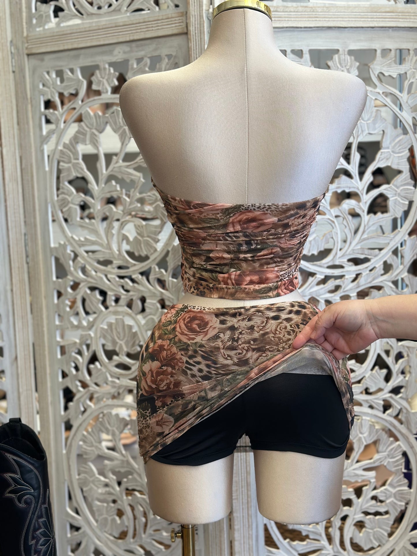 Flower Cheetah Print Mini Set- Estira Poco, Slightly Stretchy