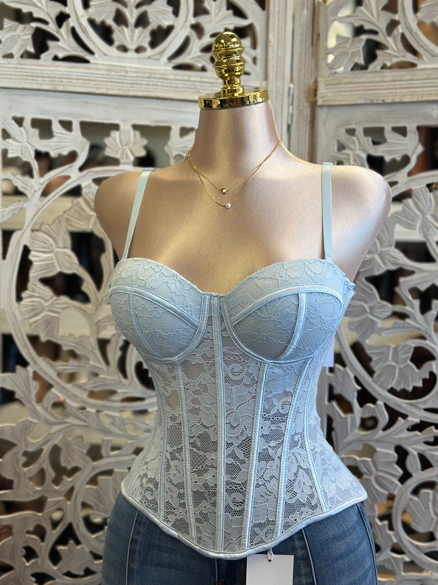 Full Lace Corset Top - Estira, Stretchy