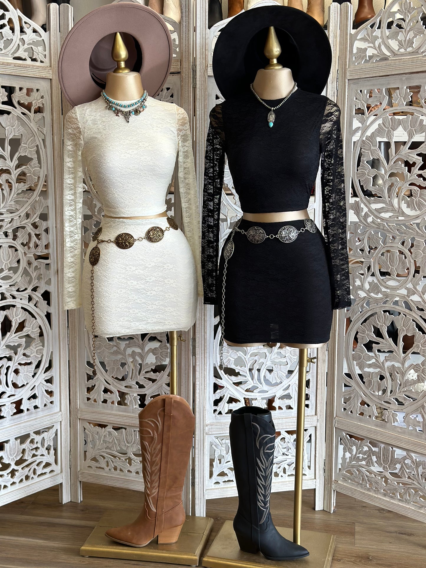 Lace Long Sleeve Set- Stretchy