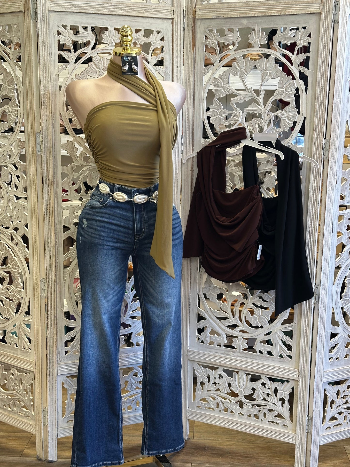 Strapless Scarf Top- Estira, Stretchy