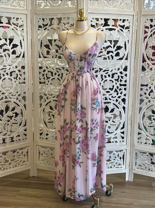 Floral Dream Corset Dress-Not Stretchy,No Estira