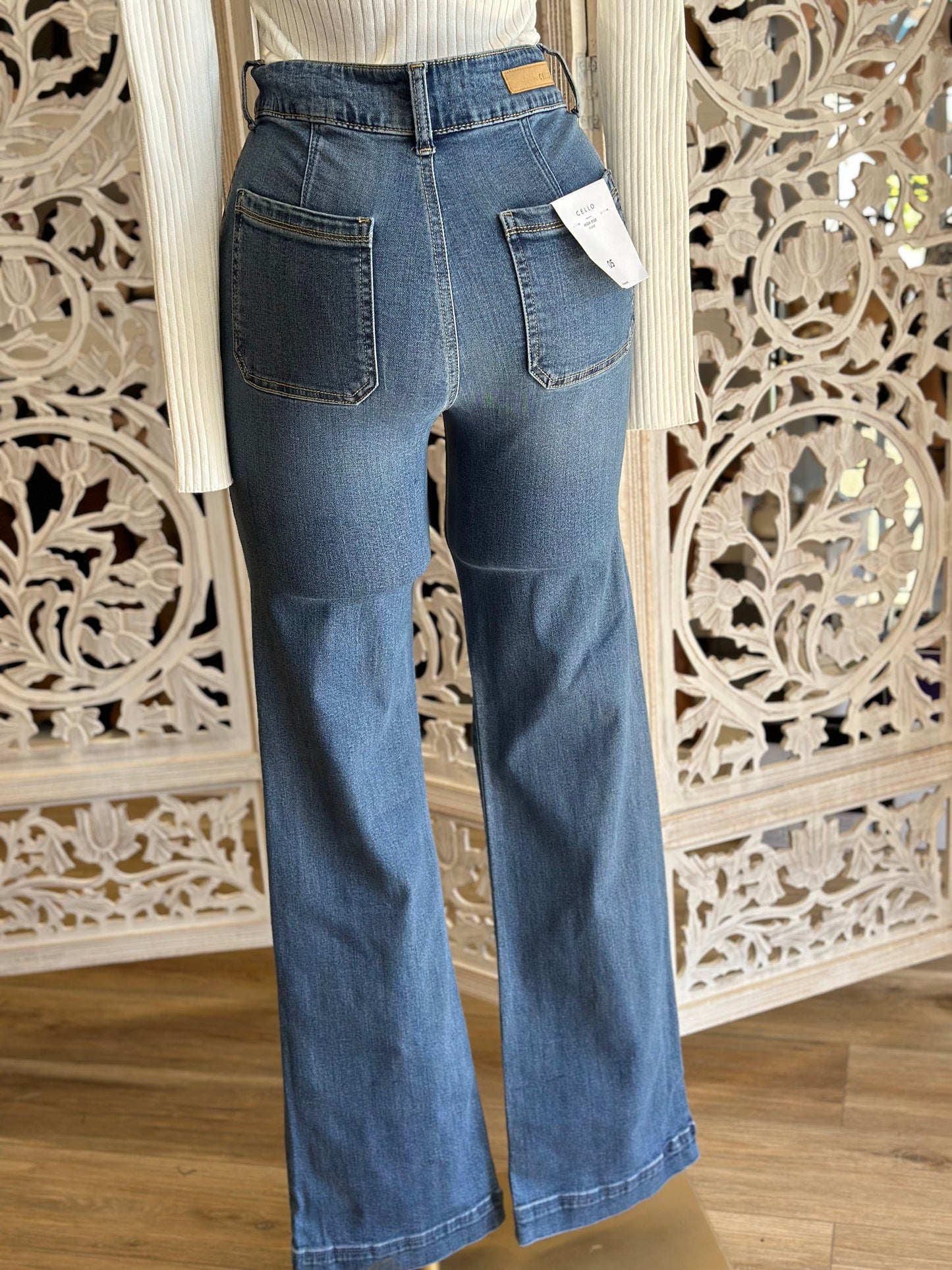 High Rise Square Pocket Jeans